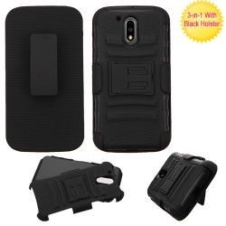 Clip Dual Mixto Motorola G4 plus Negro c/pie